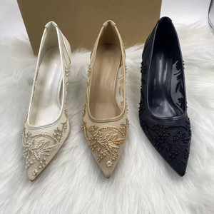 Sandalias de Tacón Medio con Adornos de Pedrería para Mujer, Elegantes Zapatos de Tacón de Calidad Estilo Celebridad - Product Image 1