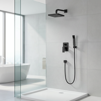 kit de robinetterie de douche, robinet de douche, salle de bains, ensemble de système de robinets de pluie noir