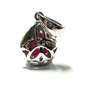 Diseño elegante FIESTA DE Nochevieja señoras 18K oro blanco alta calidad diamante clásico pera rubí colgante mujeres - Product Image 2