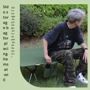 <span class=keywords><strong>Lettino</strong></span> <span class=keywords><strong>da</strong></span> <span class=keywords><strong>Campeggio</strong></span> Portatile in Lega di Alluminio, Larghezza 80cm, Leggero e Pieghevole, con <span class=keywords><strong>Materasso</strong></span> Allargato per Tenda - Product Image 4