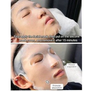 Masque facial hydratant en silicone réutilisable personnalisé OEM/ODM, prévient l'évaporation, support de masque, outil de beauté, couvre-masque - Product Image 4