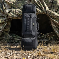 Sac à outils tactique robuste en polyester 600D, double compartiment, découpe laser, étui de transport long pour extérieur