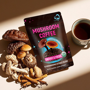 Chinaherb Organic Lion's Mane Mushroom Coffee Powder Organic Arabica Coffee Extract Blend Envasado en bolsa Suplemento dietético - Product Image 1