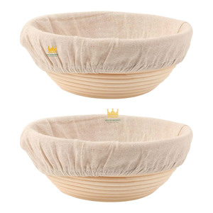 Natural Rattan Banneton Proofing Wicker Bowl Bread Storage Basket Handcrafted Benneton for Sourdough Fermentation <b>Baking</b> Tools - Product Image 1