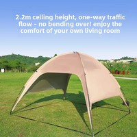 Dôme de camping extra-large quatre saisons avec auvent, abri solaire extérieur, tente de pique-nique portable, coupe-vent, imperméable, avec fenêtre de toit, en tissu Oxford 210D
