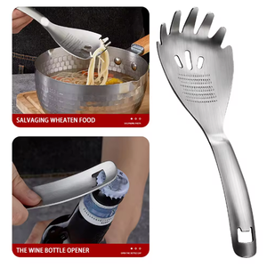Cuillère multifonctionnelle en acier inoxydable : râpe à ail, presse-purée, cuillère à pâtes, ouvre-bouteille, séparateur, cuillère de cuisine - Product Image 2