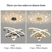 Plafonnier Suspendu Postmoderne Luxe Léger Effet Ciel Étoilé pour Salon, Lustre LED Rond Créatif pour Villa et Restaurant