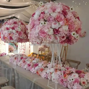 Flores e Plantas Decorativas OEM para Casamentos, Centros de Mesa para Eventos, Bolas de Flores de Seda Artificial, Suprimentos para Decoração de Casamento - Product Image 2