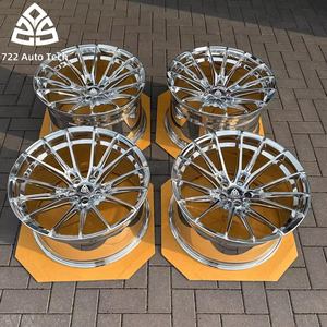 جنط سيارة 722Auto من الألومنيوم المطروق المصقول بالكروم بتصميم مقعر عميق، مقاسات 16 17 18 19 20 21 22 بوصة، بأبعاد 5x114.3 و 5x112 و 5x110 و 5x120، مخصص لسيارات BMW M3 M4 - Product Image 1