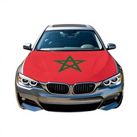 1 bannière de drapeau national marocain, housse de capot de voiture, tissu élastique rectangulaire 115x160cm, protection pour la plupart des voitures