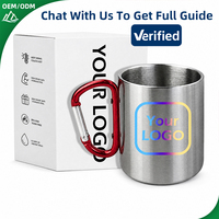 Mug isotherme portable en acier inoxydable 18/8 à double paroi avec logo personnalisé pour le camping, la randonnée, le sport, le bureau et les voyages