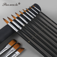 Panwenbo-Ensemble de pinceaux de peinture pour ongles, pinceaux acryliques pour la peinture à l'huile