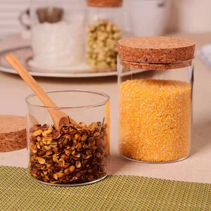 Tùy chỉnh bán buôn xi lanh thủy tinh borosilicate <span class=keywords><strong>Jar</strong></span> thực phẩm lưu trữ container với nút chai nắp cho Cookie - Product Image 3
