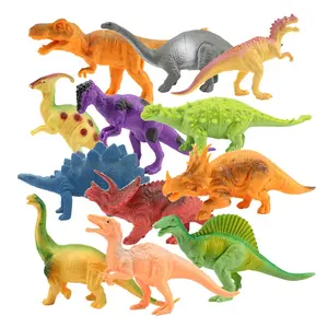 Gerçekçi görünümlü 5 "Dinosaurs 12 paket büyük plastik çeşitli dinozor figürleri