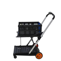 Chariot de courses pliable à quatre roues avec plateforme, personnalisable OEM pour outils d'hébergement - Édition limitée