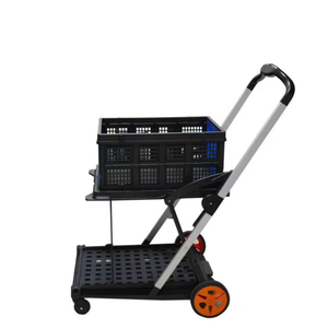 限定版ハンドカート運搬カート四輪折りたたみ式ショッピングカートトロリー（宿泊施設用） - Product Image 1