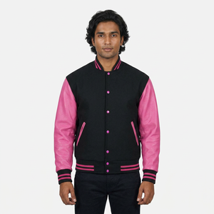 High Quality Winter Crop Letterman Varsity <b>Jacket</b> Women Men Long Sleeves Satin <b>Waterproof</b> Breathable NylonCotton Shell Stand - Product Image 1