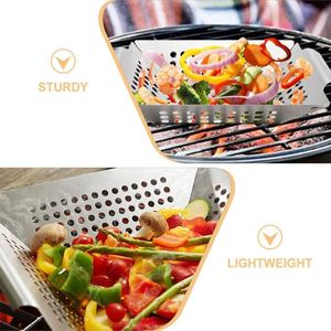 Stainless Steel Heat Resistant Waterproof Grilling <b>Pans</b> <b>Bbq</b> Topper Grill Tray Outdoor Barbecue Accessories Custom - Product Image 4