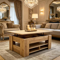 Table basse convertible et extensible de style ferme moderne, hauteur réglable, pliable, écologique, pour salon