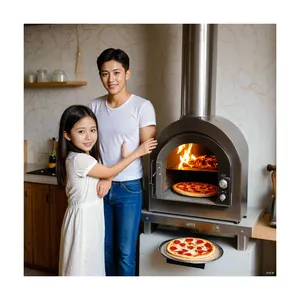 Corrente de chaminé para fornos a lenha com pedra, forno comercial Master Pizza, queimador a gás, EUA, Japão