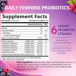 Suplementos Veganos de Marca Privada OEM ODM, Gomitas Probióticas para Mujeres, Gomitas Probióticas de Arándano para Mujeres - Product Image 2