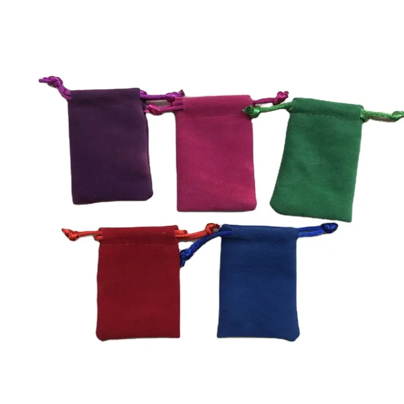 Ready to ship High quality velvet drawstring pouch/velvet jewellery bag 7*9CM velvet bag rts