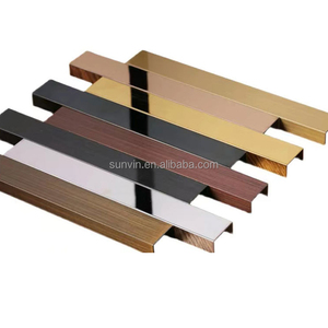 Profil de garniture de carrelage <span class=keywords><strong>en</strong></span> forme de <span class=keywords><strong>U</strong></span> Angle de 90 degrés Bande de transition de sol <span class=keywords><strong>en</strong></span> métal Garniture de bord de carrelage <span class=keywords><strong>en</strong></span> porcelaine pour carreaux - Product Image 6