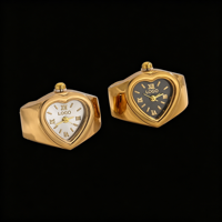 Montre bague personnalisée avec logo, style vintage punk rétro, cadran numérique, quartz, Y2K, argentée, mini montre bague carrée pour hommes et femmes