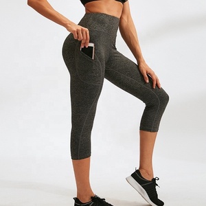 Tight-Fitting mujer entrenamiento deporte Yoga Capri ajuste seco adelgazamiento Capri con Invisible bolsillo lateral - Product Image 1