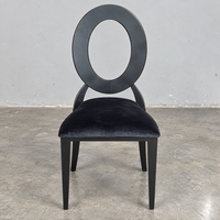 Chaise de banquet à dossier rond en métal, revêtement en cuir PU ou velours en option, pour mariage et événements, vente en gros