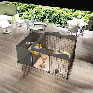 Recinto Moderno in Acciaio Inox per Conigli e Porcellini d'India, Gabbia con Chiusura a Pulsante per Piccoli Animali - Product Image 3