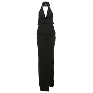 Women's <b>Sexy</b> Neck Hanging Backless Top High Open Fork Half-body Skirt 2-piece <b>Set</b> Fashion - Product Image 6