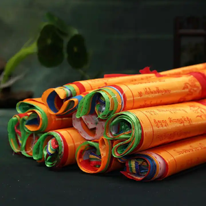 Diez en uno cinco colores 28*35 Cm viento tranquilo caballo satén <span class=keywords><strong>bandera</strong></span> tibetana budista banderas de oración para presentación - Product Image 6