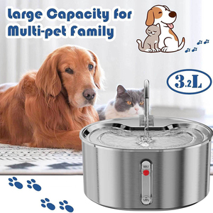 Fontaine à eau automatique portable en acier inoxydable pour animaux de compagnie, design moderne, 3,2 L, filtration multi-étapes, nettoyage facile, étanche, rechargeable, petite taille - Product Image 2