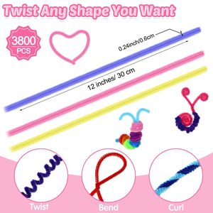 Bright Colorful Chenille Fuzzy <b>Wire</b> Stem Pipe Cleaners 6mm X 12 Inch for Kids DIY <b>Crafts</b> Decorations and Creative Art Projects - Product Image 4