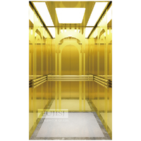 Ascenseur de Luxe pour Maison avec Miroir en Titane Gravé, Transmission sans Engrenages AC, Idéal pour Villa, Hôtel et Appartement