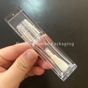 ISMAN Envase de Brillo Labial Cuadrado de Lujo Transparente de 4ml 10ml con Aplicador Grande, Tubo de Cristal para Brillo Labial Vacío con Logotipo Personalizado - Product Image 5