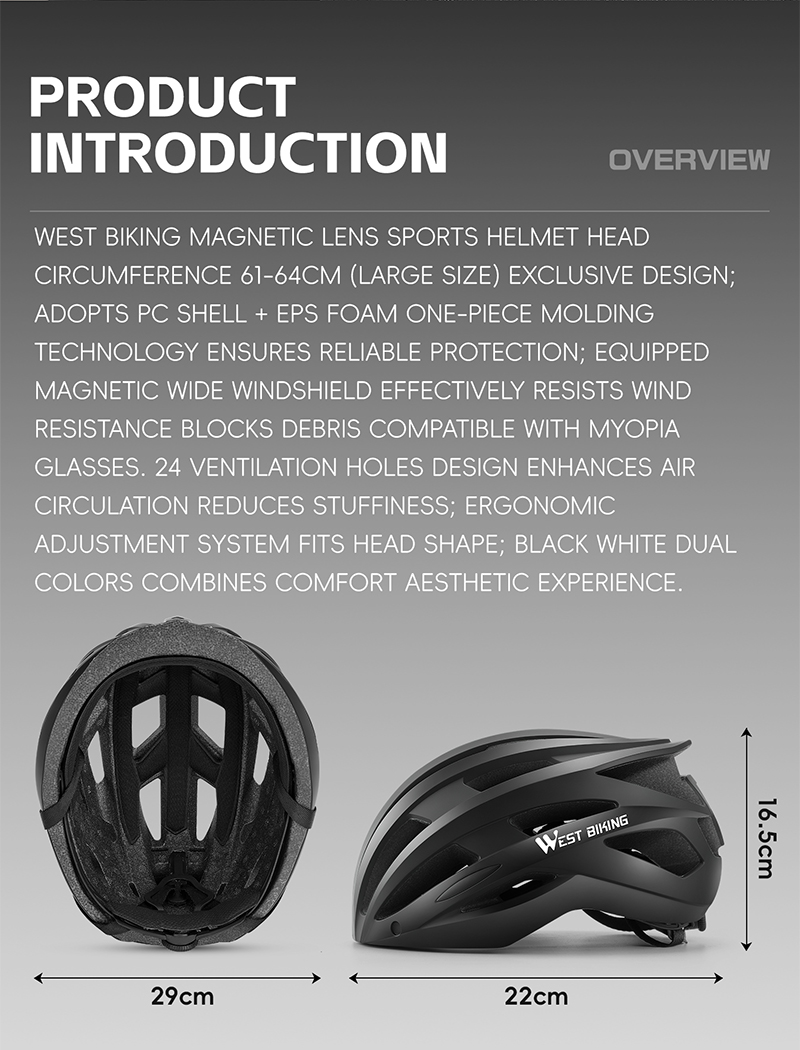 WEST BIKING Mountain Bike Helmet with Windshield Lens, Safety Light &  Breathable Design for Outdoor Cycling - Sizes 56-61 cm