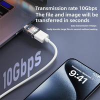 Adaptor OTG USB 3.2 Tipe-C Male ke USB A Female, Transfer Data 10Gbps, Pengisi Daya Cepat 120W untuk Ponsel Laptop