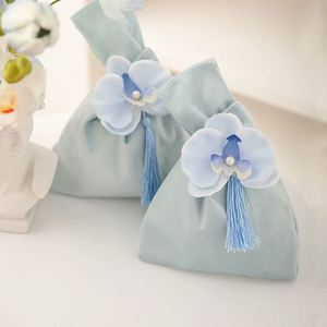 Sac en velours doux DIY 14x16cm, pochette en velours haut de gamme pour mariage, bonbons, bijoux, convient pour ranger bague, rouge à lèvres, collier et autres articles - Product Image 5