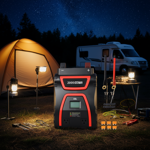 Convertisseur d'énergie portable 2000 Watts à onde sinusoïdale modifiée AC 12V 115V pour le camping, les camping-cars, les situations d'urgence, les chantiers avec écran LED - Product Image 2