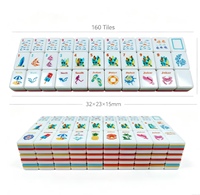 Tuiles de Mahjong Tendance Thème Poisson Corail - Mahjong Thème Plage avec Motifs Poisson Angélique, Planche de Surf et Joker, Coffret Cadeau Mahjong en Acrylique
