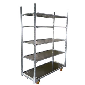 Chariot danois robuste galvanisé à chaud CC conteneur roulant serre chariot de Transport de fleurs chariot support de pépinière de plantes - Product Image 1