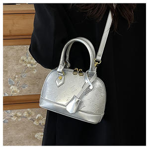 กระเป๋าถือสะพายไหล่ผู้หญิงแบบพกพาบุโพลีเอสเตอร์ ดีไซน์หรูหราสไตล์วินเทจ  พร้อมตัวล็อคแบบเกี่ยว - Product Image 2