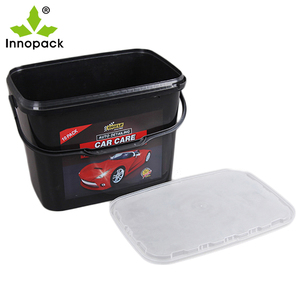 Seau à économie d'espace de 2 gallons en plastique noir de qualité alimentaire pour lavage de voiture et peinture - Product Image 5
