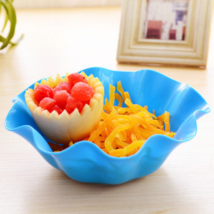 Lotus Leaf Shaped Fruit Plate Plastic Lightweight Snack Bowl For Living Room Party Use Small Yellow Blue Green Large Red - Product Image 4