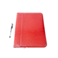 Porte-documents de conférence en cuir PU avec fermeture éclair personnalisée A4, organiseur de documents reliés A3