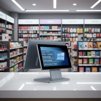 Système POS tout-en-un en alliage d'aluminium ultra-fin de 15,6 pouces, terminal de paiement POS, kiosque de restaurant pour magasin