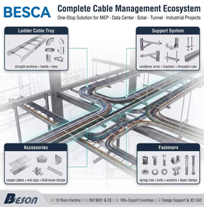 <span class=keywords><strong>BESA</strong></span> CE UL Zertifizierte Standard-Aluminium Verzinkte Leiter-Typ Kabeltrassen Kabelleiter für Industrielle Bauarbeiten Kabelverlegung - Product Image 1