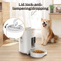 Elecpet 2L Mangeoire automatique pour animaux de compagnie Mangeoire intelligente lente pour chiens Bouton poussoir Grande capacité Minuterie Distributeur automatique de nourriture pour chats Bol de nourriture sèche